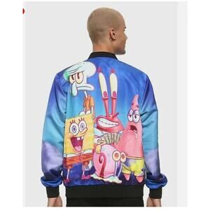 Nickelodeon SpongeBob SquarePants Characters Sublimation Bomber Jacket Large
